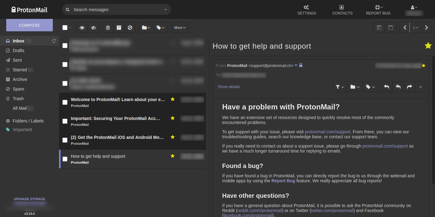 ProtonMail Dark Theme