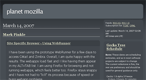 Planet Mozilla - Cool dark gray theme