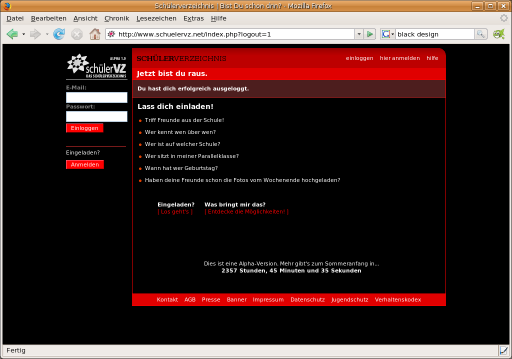 Black and Red Design for Schuelervz.net