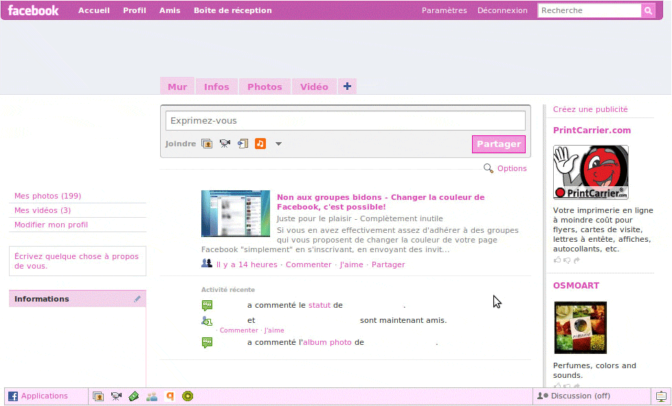 Facebook pink edition