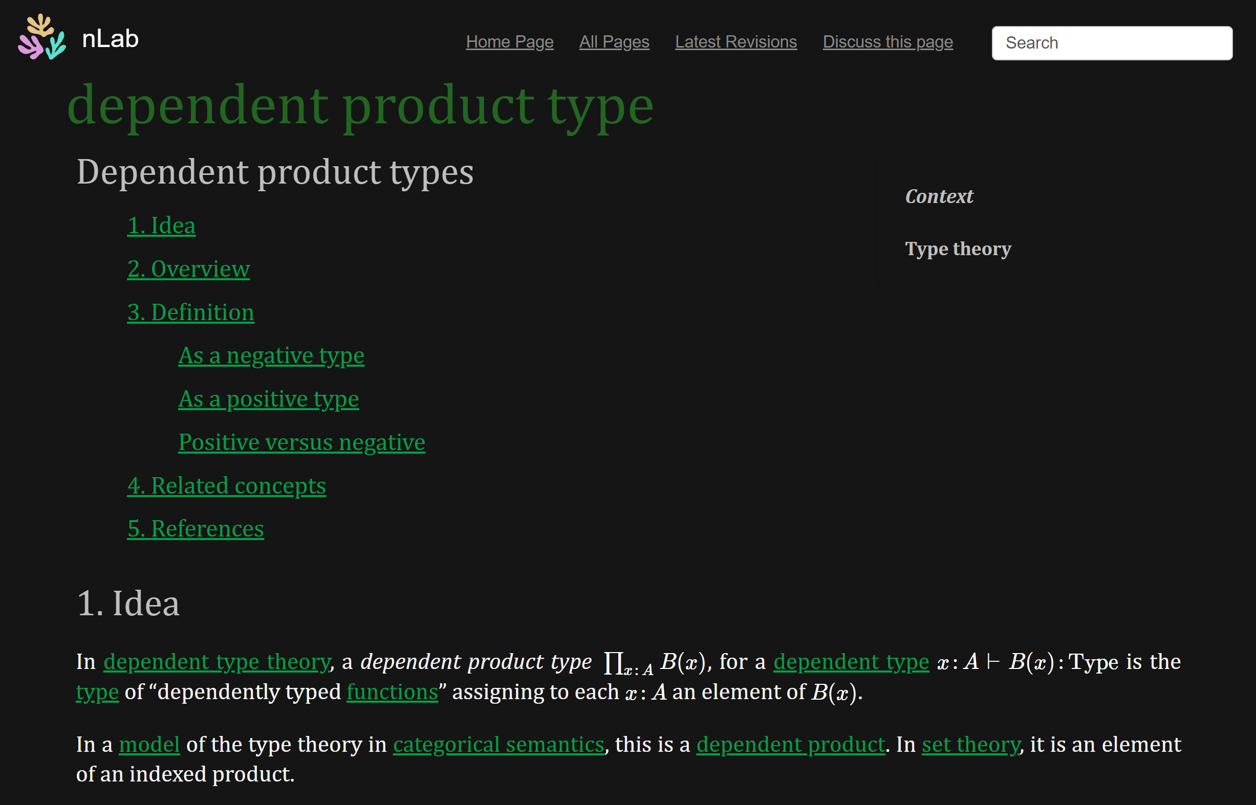 nLab simple dark theme