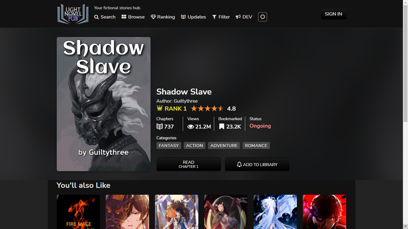 Light Novel Pub - Enhanced Darkmode