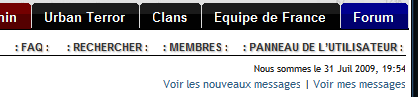 Forums Urban France : boutons du menu visibles