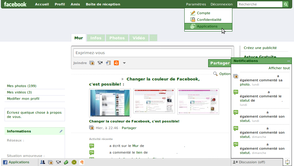 Facebook green edition