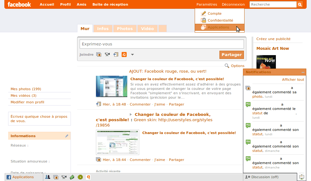 Facebook orange edition