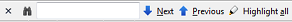 Findbar - Word 'Find' is icon Binocular