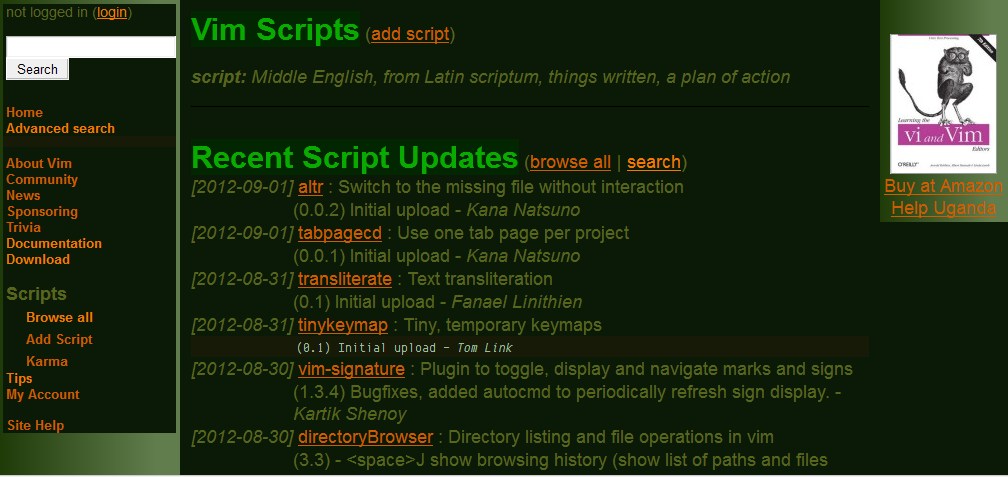 www.vim.org with less clutter, soothing.