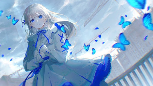 butterfly anime girl theme