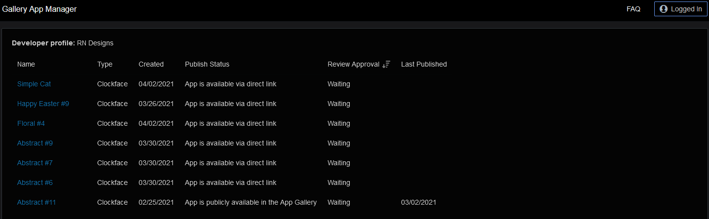 Fitbit gallery app manager