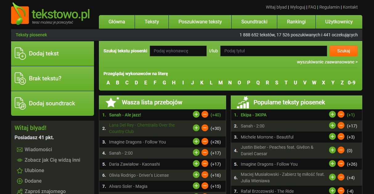 Tekstowo Ciemny Styl