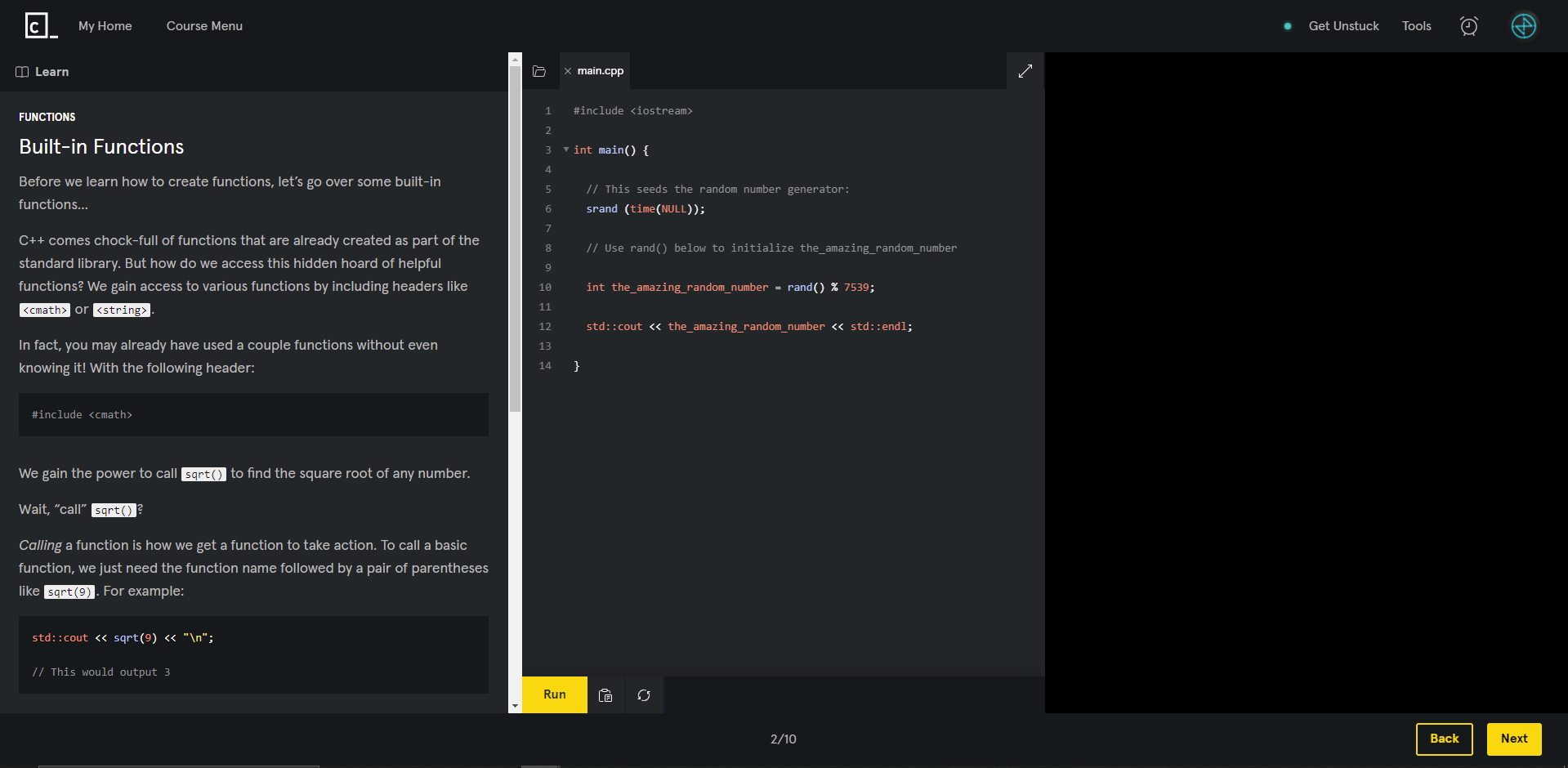Codecademy Dark Lesson