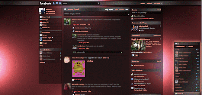 Facebook - Dark Shiny Red, transparency