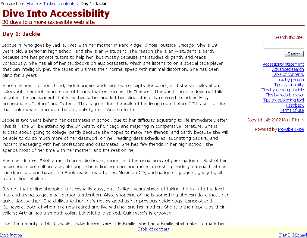 Firefox: Site navigation