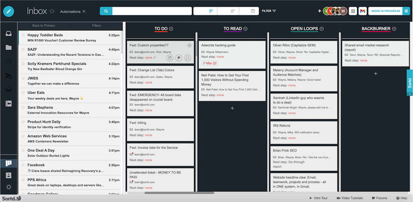 Sortd for Gmail - Dark theme
