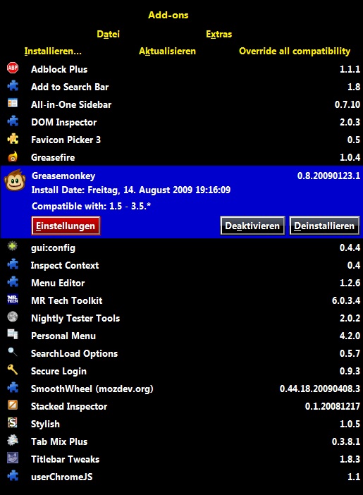 Firefox 3.5 - All in one Sidebar - Black + White