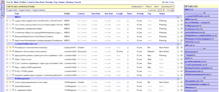 Toodleo convert tabs to plane list in right column