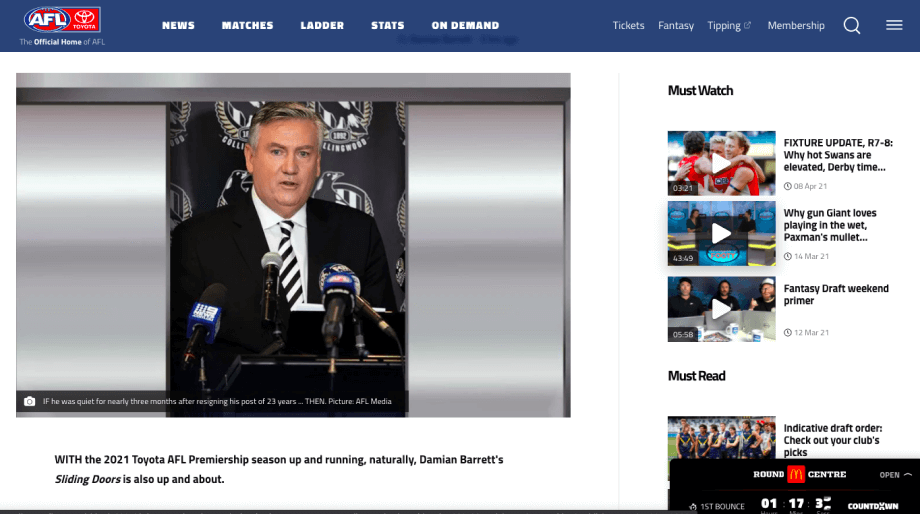 AFL.com.au Fix Up