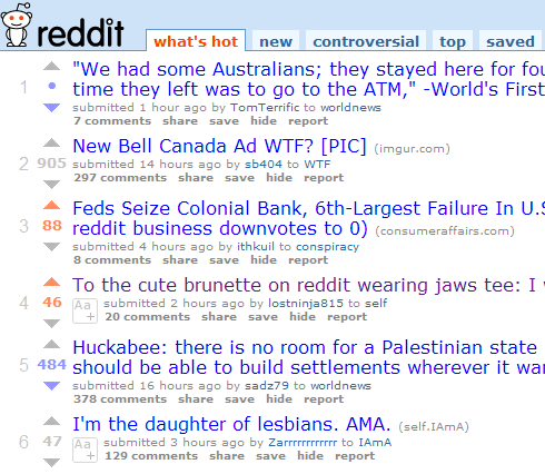Reddit - lose the white H between vote arrows
