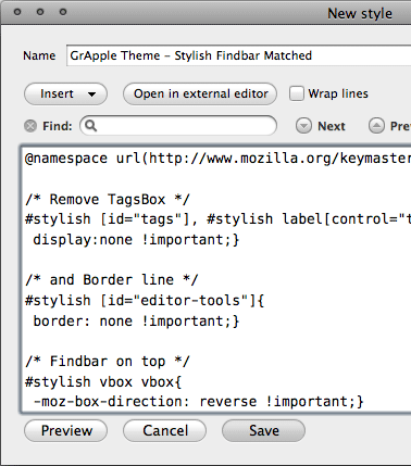 GrApple Theme - Stylish Findbar Matched
