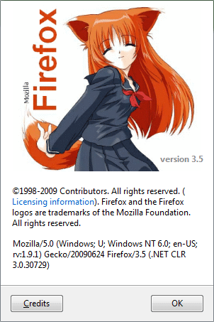 About Firefox: Firefox-ko 3.6
