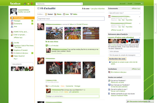 Facebook - Theme Xbox 360 (green, white & orange)