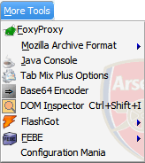 Firefox Menu - Arsenal FC Flag