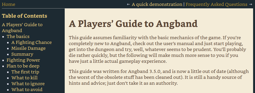 Angband Manual (Sepia)