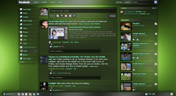 Facebook - Dark Shiny Green, transparency