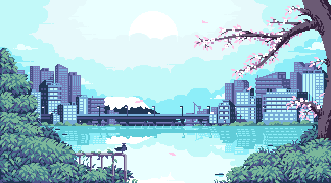 pixelated lake GIF 4 Roblox by Mioda_Cookie