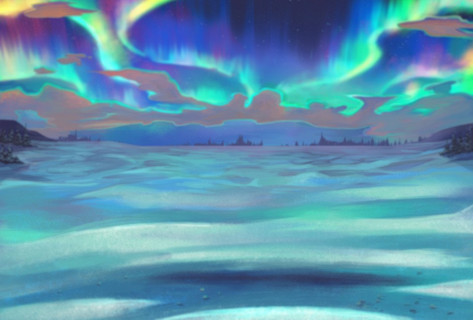 HR Aurora Borealis Background
