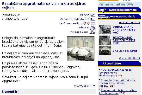 Delfi rakstu baneri + iframe