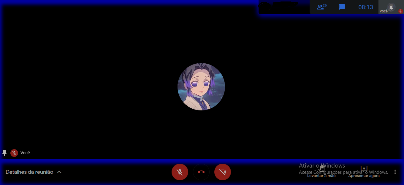 Blue Neon Google Meet