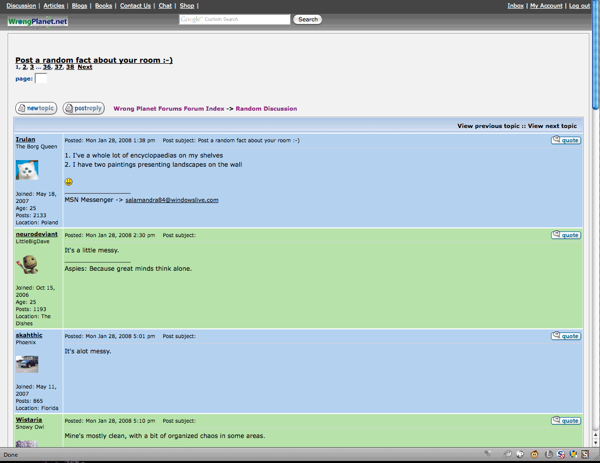 WrongPlanet.net - cleaner, simpler, more accesible