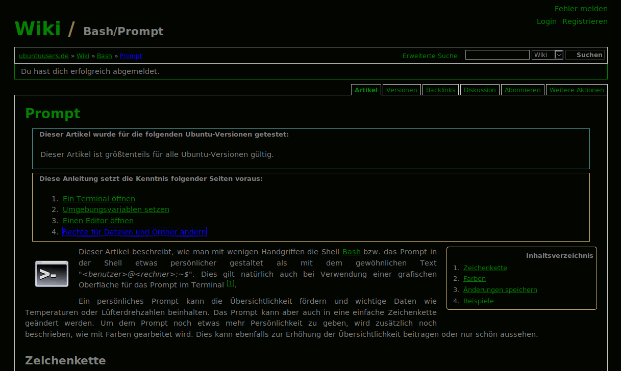 ubuntuusers.de - black theme without header