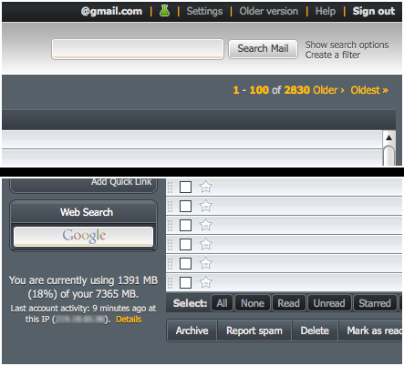 Gmail Redesigned - maybe it's good shadow.