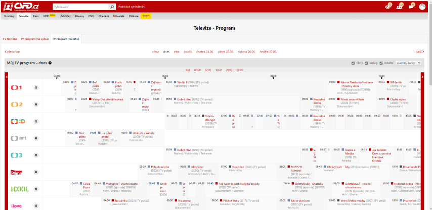 newCSFD.cz - širší TV program