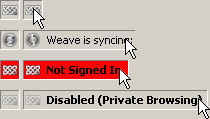 Weave Sync - Statusbar button tweaks