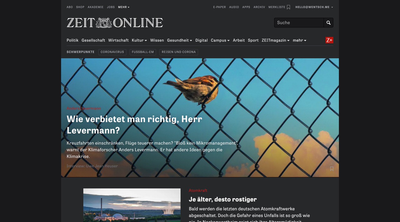 zeit.de Better Dark Mode