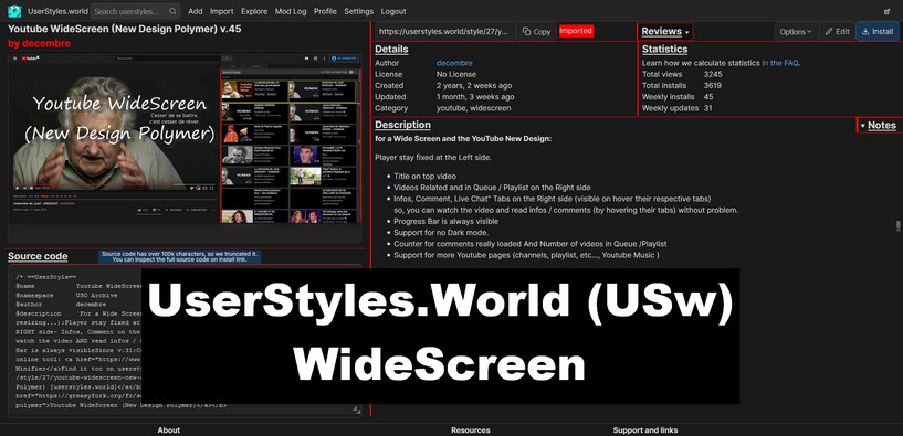 UserStyles.World (USw) - WideScreen v.60
