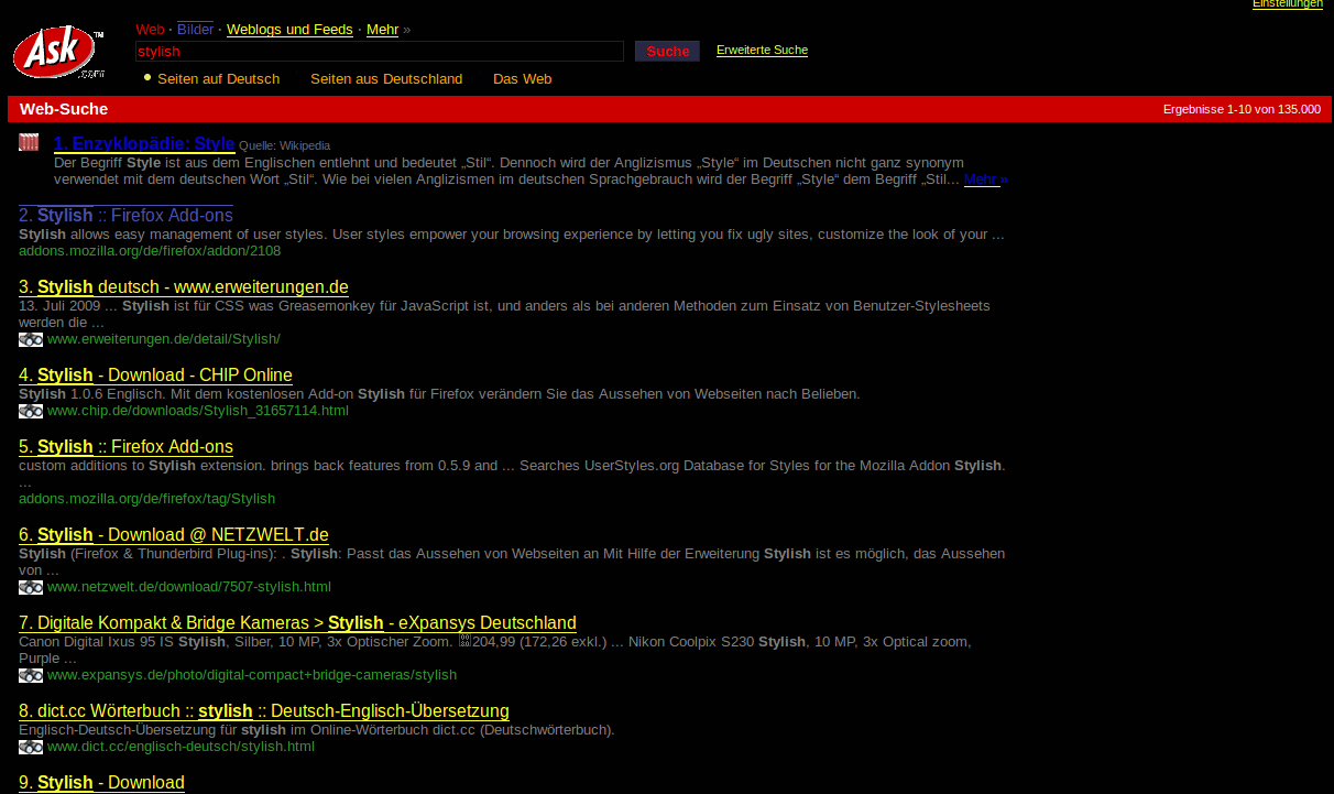 ask.com - dark and clean