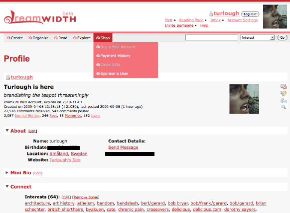 Dreamwidth - Tropo Red & profile page tweaks