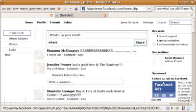 Facebook at work (with tab changes!)
