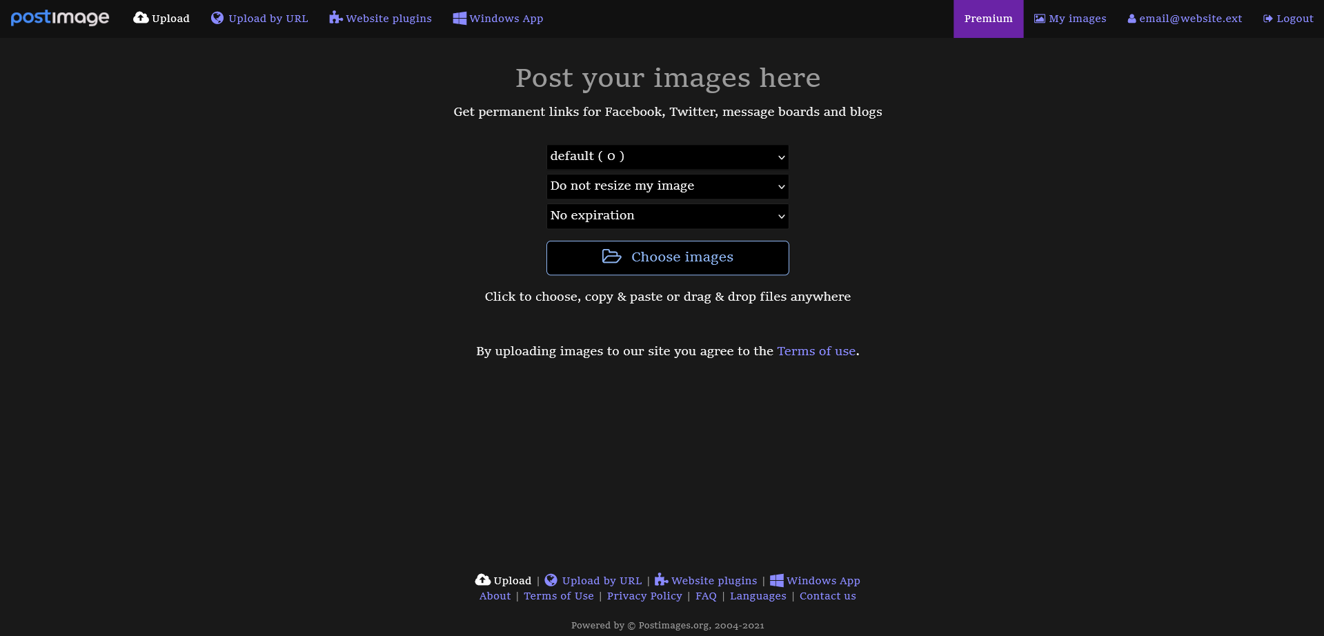 Postimages Dark Mode