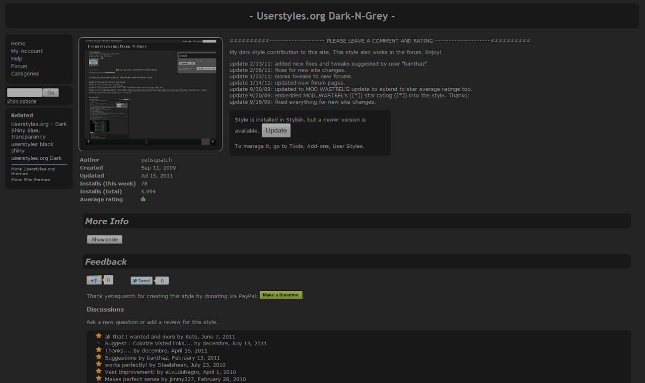Userstyles.org Dark-N-Grey