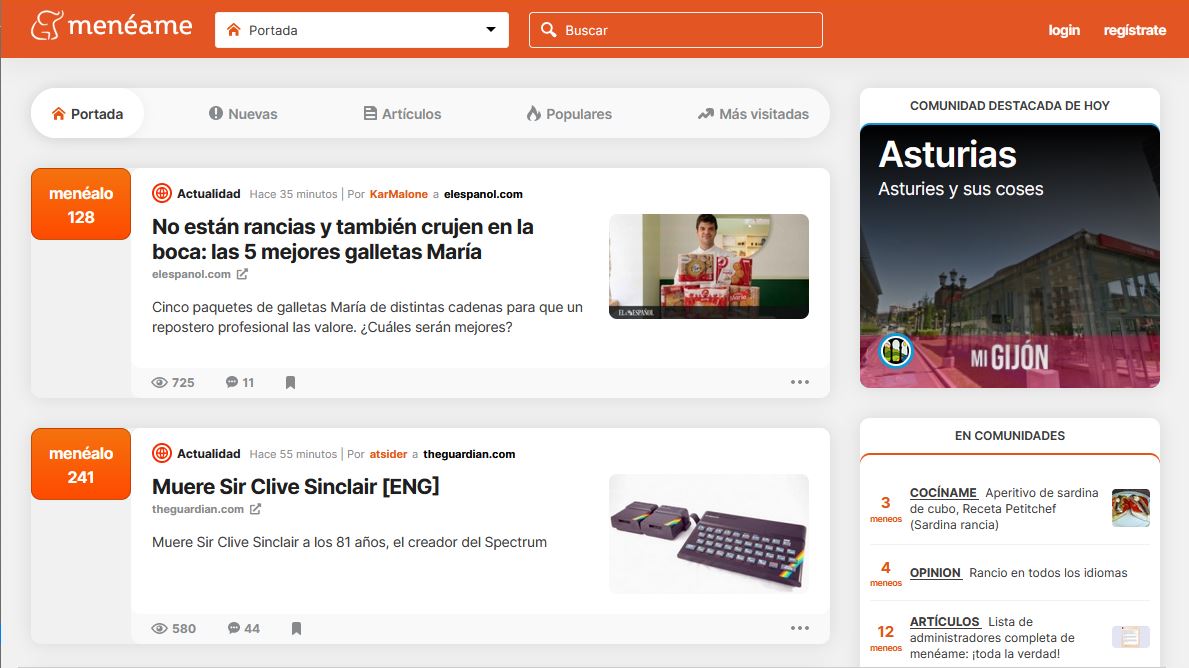 Nuevo diseño Meneame 2021