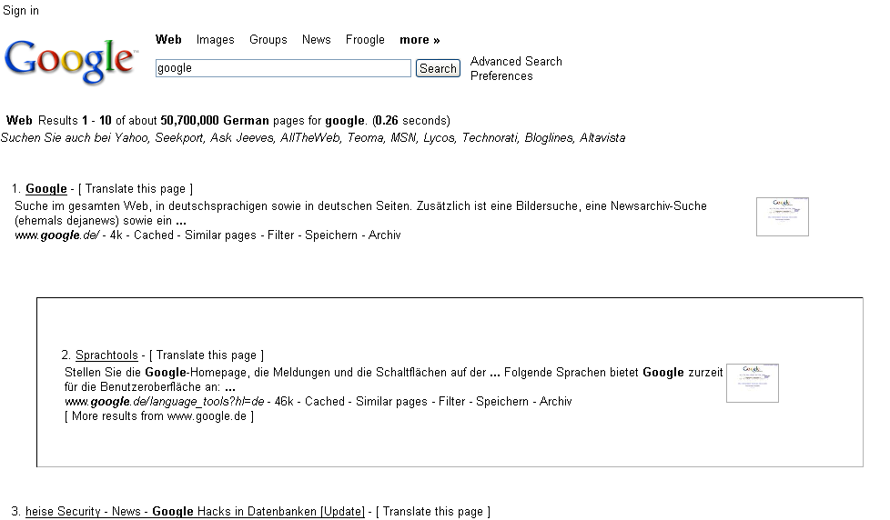 google clean layout