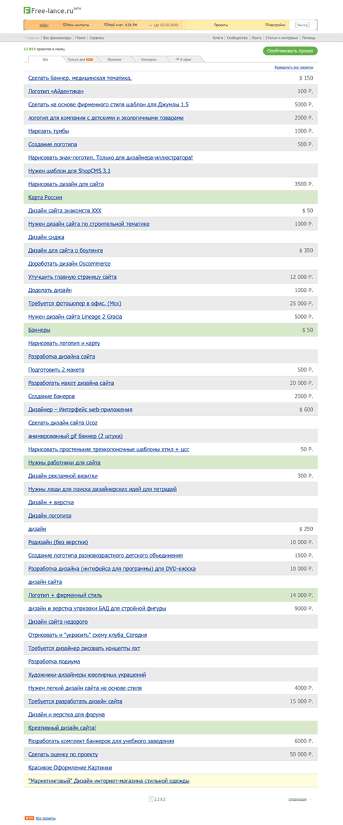 Free-lance.ru minimal