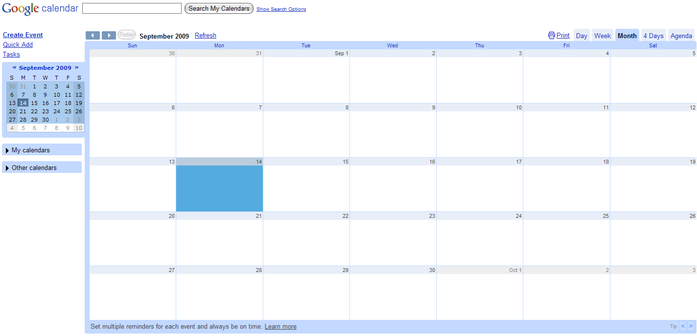 Google Calendar - MAKE TODAY BG COLOR OBVIOUS