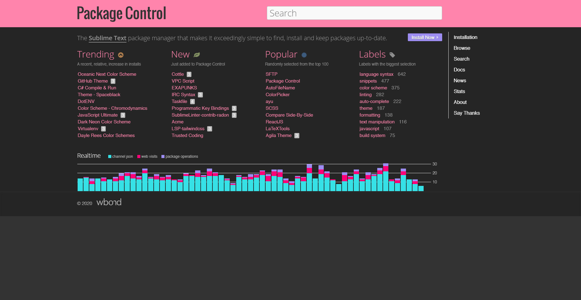 Package Control Dark and Pink