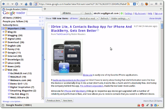 Google Reader - ClearLooks